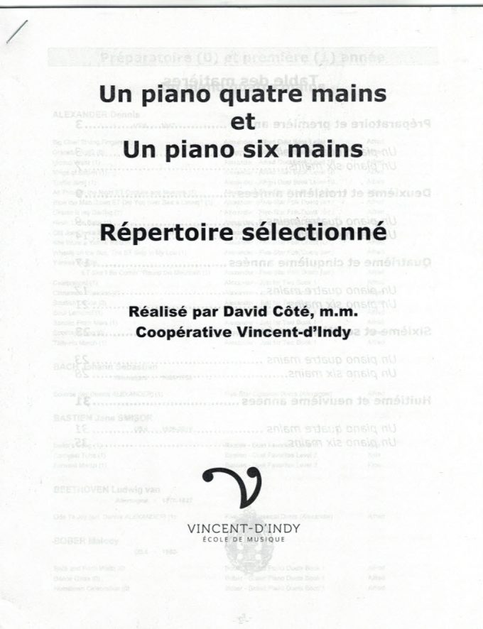 Un piano quatre et six mains, répertoire sélectionné