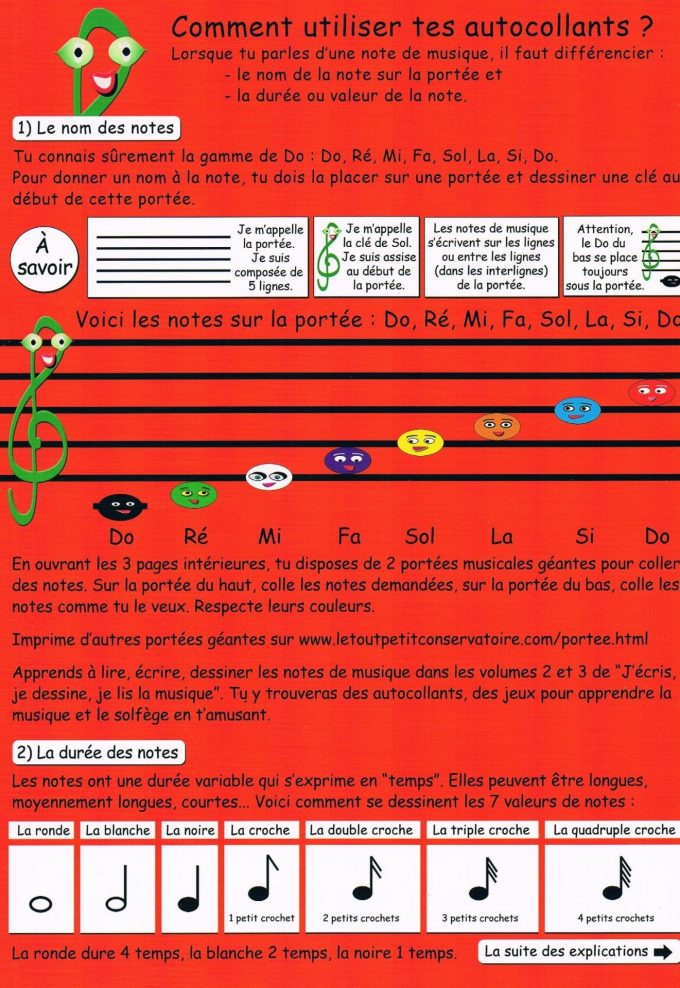 Le tout petit conservatoire - Je colle la musique volume 1