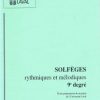 Solfege 9 UL Université Laval - Solfèges rythmiques et mélodiques 9e degré