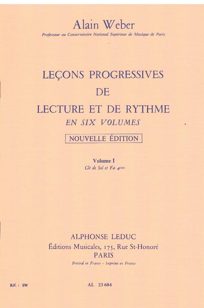 Weber, Alain - Leçons progressives de lecture et de rythme volume I