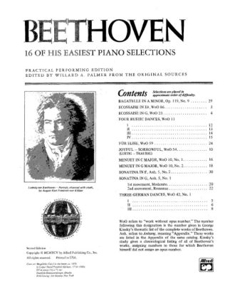 Van Beethoven, Ludwig - 16 of his Easiest Piano Selections