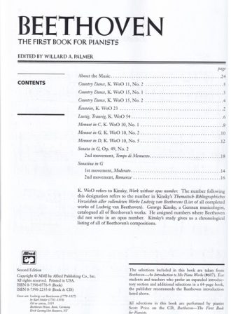 Van Beethoven, Ludwig - The First Book For Pianists