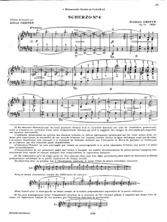 Chopin, Frederic - Scherzos op. 20, 31, 39, 54 édition de travail d'Alfred Cortot