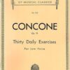 Concone, Giuseppe - Thirty Daily Exercices op. 11 for Low Voice