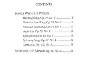 Mendelssohn, Felix - Selected Songs Without Words, Scherzo in E Minor
