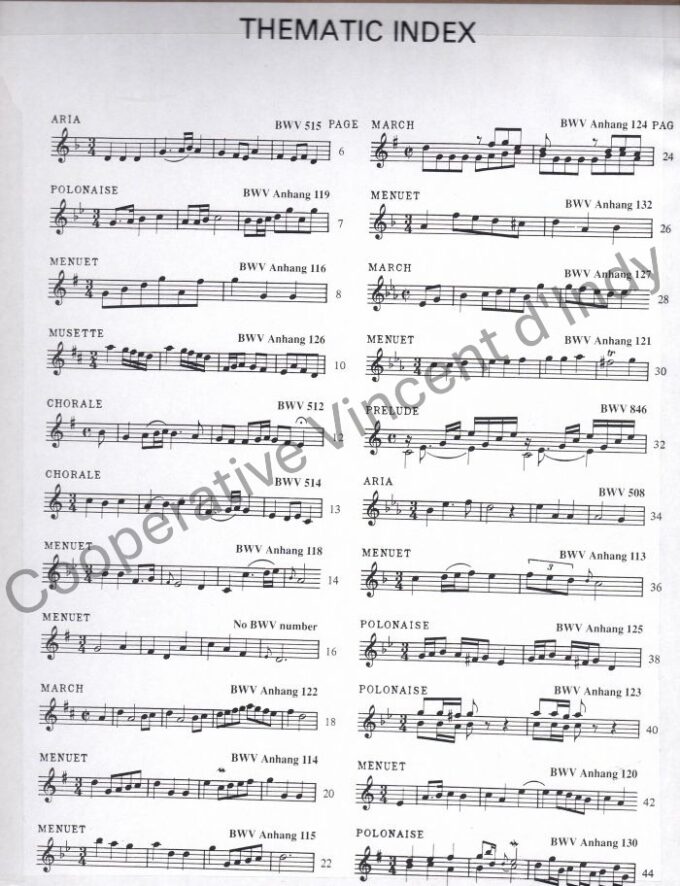 Bach - Anna Magdalena alfred_001091 Bach, Johann Sebastian - Selections from Anna Magdalena's Notebook