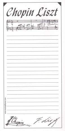 Tablette avec feuilles lignées Chopin Liszt