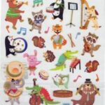 Autocollants animaux musiciens