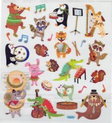 Autocollants animaux musiciens