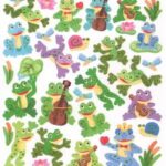 Autocollants grenouilles musiciennes