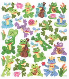 Autocollants grenouilles musiciennes