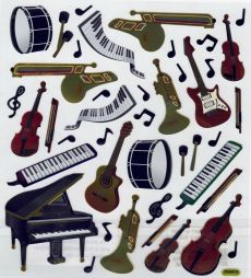 Autocollants gros instruments de musique