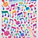 Autocollants symboles musicaux de couleurs pastel