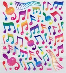 Autocollants symboles musicaux de couleurs pastel