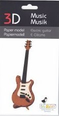 Maquette 3D musique en papier - guitare électrique