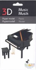 Maquette 3D musique en papier - piano